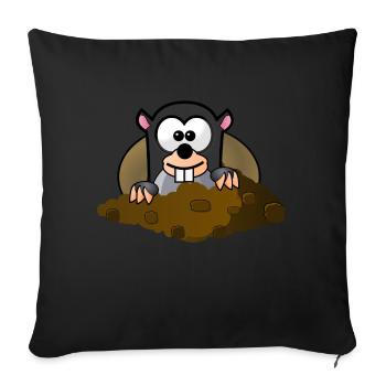 Animal Animals Mole - Sofa pillowcase 17,3'' x 17,3'' (45 x 45 cm) - black - Front