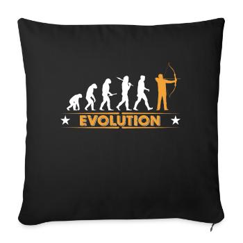 Bogenschiessen Evolution - orange/weiss - Sofakissenbezug 45 x 45 cm - Schwarz - Vorne