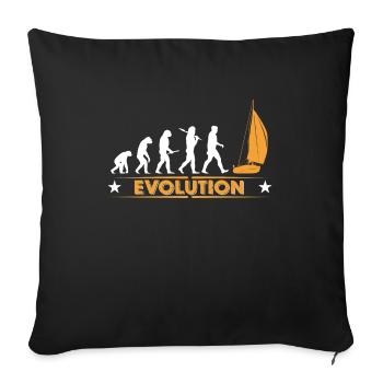 Sail evolution - orange/white - Sofa pillowcase 17,3'' x 17,3'' (45 x 45 cm) - black - Front