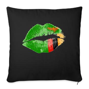 Kiss (Zambia) - Sofa pillowcase 17,3'' x 17,3'' (45 x 45 cm) - black - Front