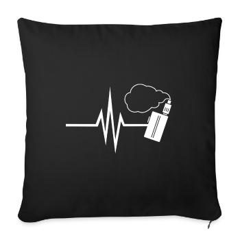 My heart beats for subohm - Vape steamer design - Sofa pillowcase 17,3'' x 17,3'' (45 x 45 cm) - black - Front