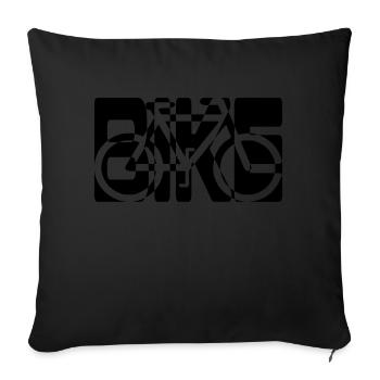 pictogramm combiné vélo cycliste - Housse de coussin décorative 45 x 45 cm - noir - Devant