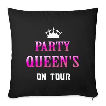Party Queens on Tour - Sofa pillowcase 17,3'' x 17,3'' (45 x 45 cm) - black - Front