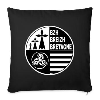 Breirzh Bretagne - Housse de coussin décorative 45 x 45 cm - noir - Devant