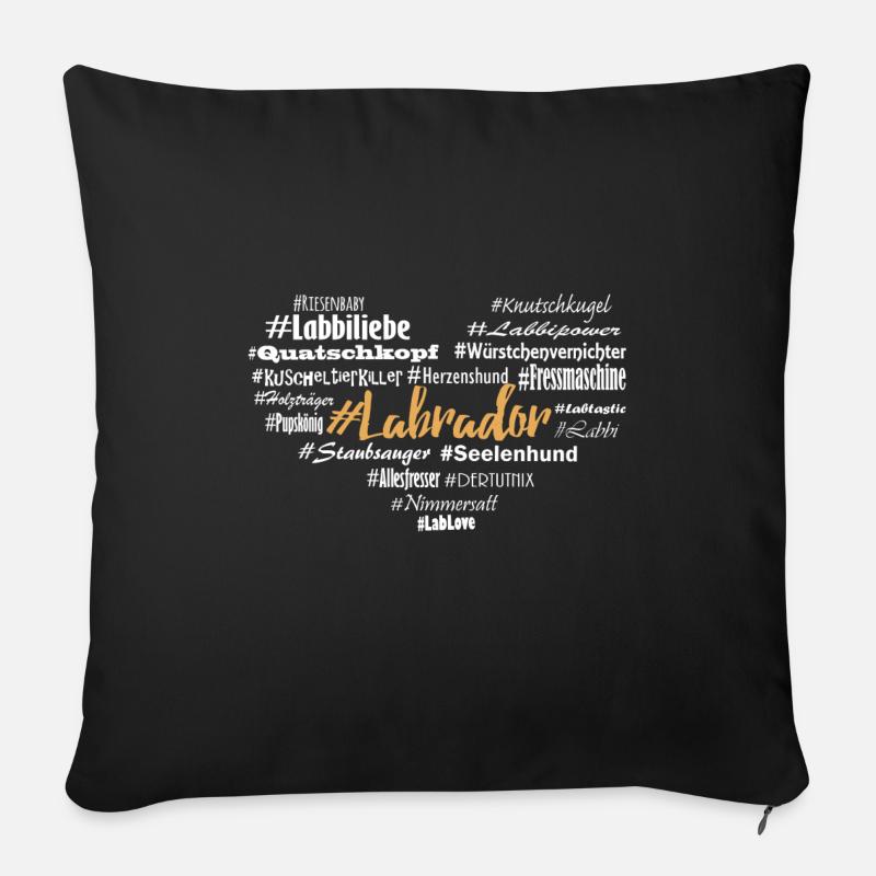 Labbi Hashtag Herz - Sofakissenbezug 45 x 45 cm - Schwarz