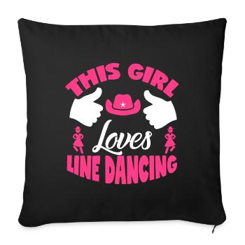 Cette fille aime la ligne cadeau de danse - Housse de coussin décorative 45 x 45 cm - noir - Devant