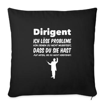 Chef d'orchestre Je résous des problèmes musique cadeau chorale - Housse de coussin décorative 45 x 45 cm - noir - Devant