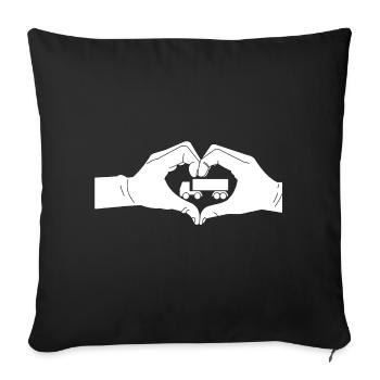 Camionneur de cœur - conducteur de camion - Housse de coussin décorative 45 x 45 cm - noir - Devant