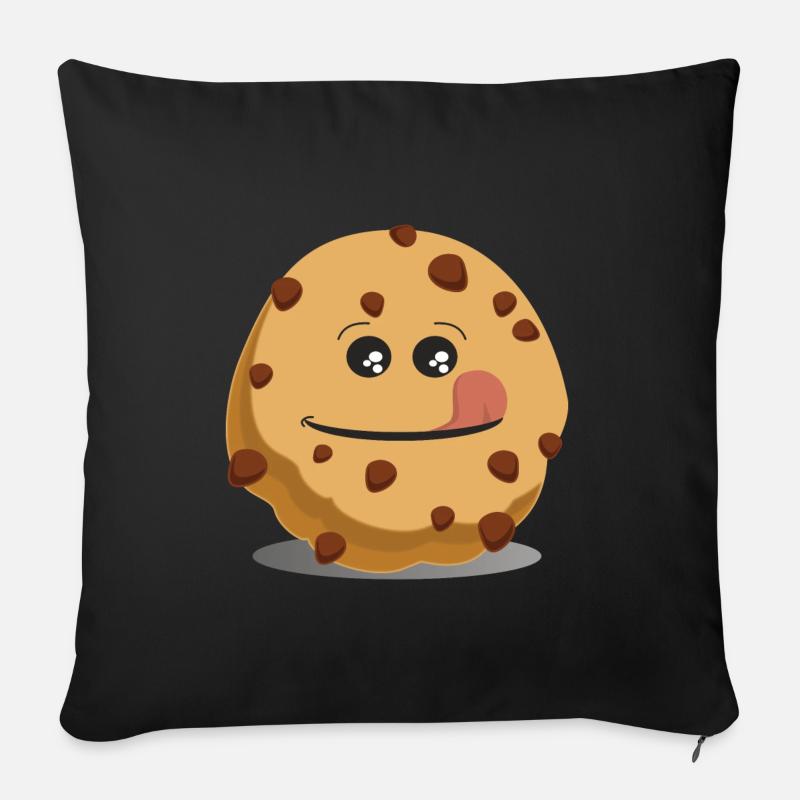 Keks Kekse Cookie Schokolade Teigwaren Gebäck - Sofakissenbezug 45 x 45 cm - Schwarz