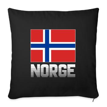 Norway flag flag Norge national colors pride - Sofa pillowcase 17,3'' x 17,3'' (45 x 45 cm) - black - Front
