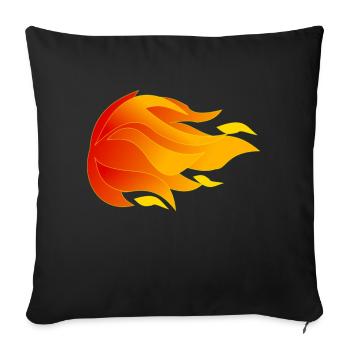 Flames - Sofa pillowcase 17,3'' x 17,3'' (45 x 45 cm) - black - Front