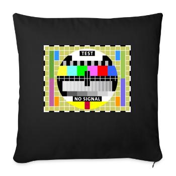 Affichage de l'achèvement de la transmission de l'image d'un téléviseur de test - Housse de coussin décorative 45 x 45 cm - noir - Devant