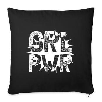 GRL PWR - Sofa pillowcase 17,3'' x 17,3'' (45 x 45 cm) - black - Front