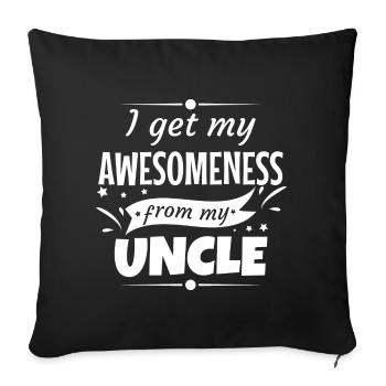 Oncle génialité oncle cadeau parrain - Housse de coussin décorative 45 x 45 cm - noir - Devant