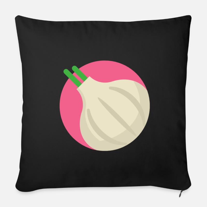 Knoblauch Gewürz Gemüse Gesund - Sofakissenbezug 45 x 45 cm - Schwarz