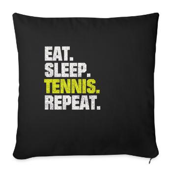 DISCOURS DRÔLE TENNIS MANGEZ SOMMEIL TENNIS REPEAT - Housse de coussin décorative 45 x 45 cm - noir - Devant