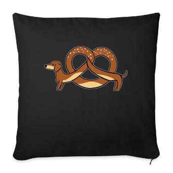 Brezeldackel dunkel - Sofakissenbezug 45 x 45 cm - Schwarz - Vorne