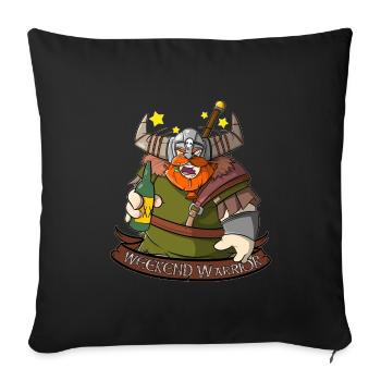 Weekend Warrior - Vikings with beer on the weekend - Sofa pillowcase 17,3'' x 17,3'' (45 x 45 cm) - black - Front