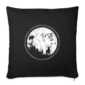 Wald Geschenk Hirsch Rehbock Jäger Natur Förster - Sofakissenbezug 45 x 45 cm - Schwarz - Vorne