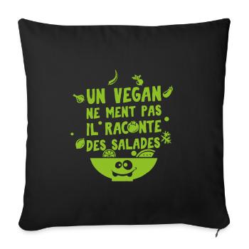 VEGAN - Housse de coussin décorative 45 x 45 cm - noir - Devant