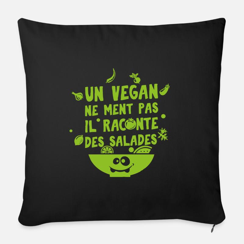 VEGAN - Housse de coussin décorative 45 x 45 cm - noir