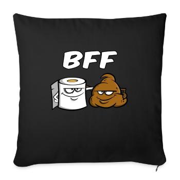 BFF - Best friends for ever - Gift Idea Friends - Sofa pillowcase 17,3'' x 17,3'' (45 x 45 cm) - black - Front