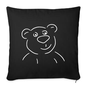 Cartoon drawing children teddy bear best friend - Sofa pillowcase 17,3'' x 17,3'' (45 x 45 cm) - black - Front