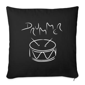 Drummer Schlagzeuger Trommel Schlagzeug Musik Band - Sofakissenbezug 45 x 45 cm - Schwarz - Vorne