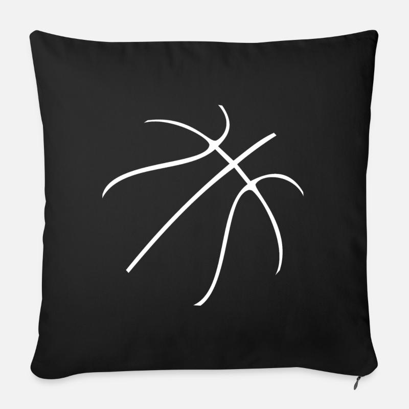 Basketball Linien - Sofakissenbezug 45 x 45 cm - Schwarz