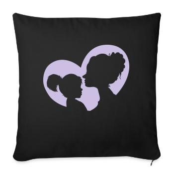 Mother And Daughter Heart - Sofa pillowcase 17,3'' x 17,3'' (45 x 45 cm) - black - Front