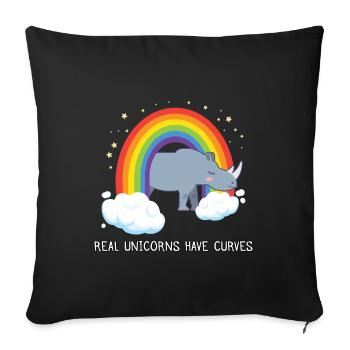 Real Unicorns Have Curves - Sofakissenbezug 45 x 45 cm - Schwarz - Vorne