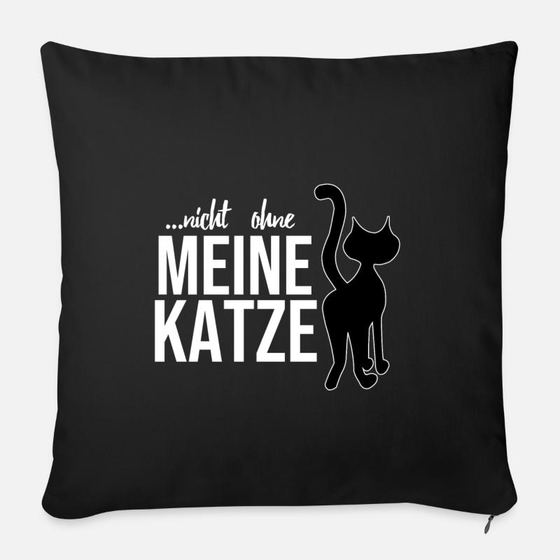 Katzenshirt - Katze - Geschenk - Sofakissenbezug 45 x 45 cm - Schwarz