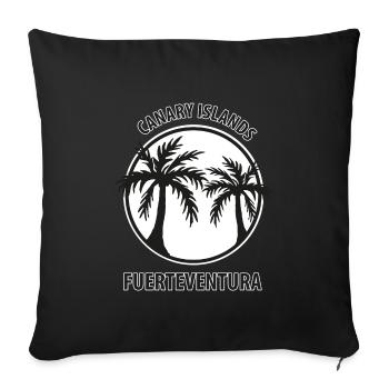 Canary Islands Fuerteventura Palm - Sofa pillowcase 17,3'' x 17,3'' (45 x 45 cm) - black - Front