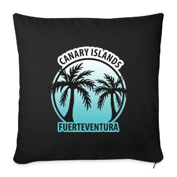 Canary Islands Fuerteventura Palmen - Sofakissenbezug 45 x 45 cm - Schwarz - Vorne