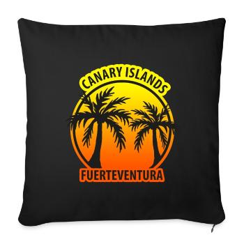 Canary Islands Fuerteventura Palmen - Sofakissenbezug 45 x 45 cm - Schwarz - Vorne