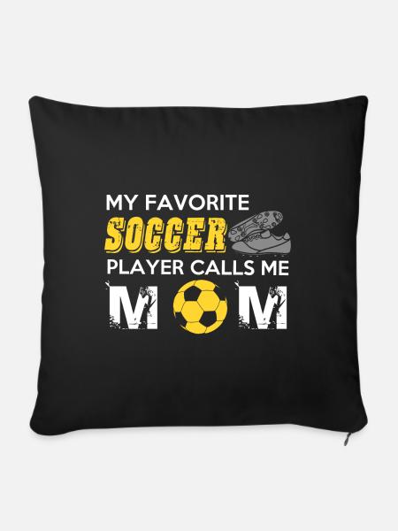 FUSSBALL MAMMA Design - Sofakissenbezug 45 x 45 cm - Schwarz