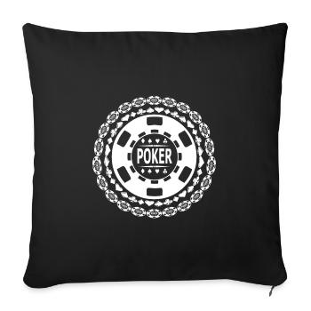 Poker Chip (w) - Housse de coussin décorative 45 x 45 cm - noir - Devant