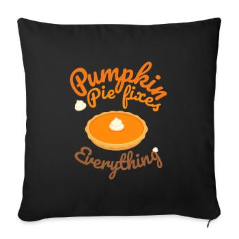 Tarte à la citrouille corrige tout - Halloween citrouille - Housse de coussin décorative 45 x 45 cm - noir - Devant