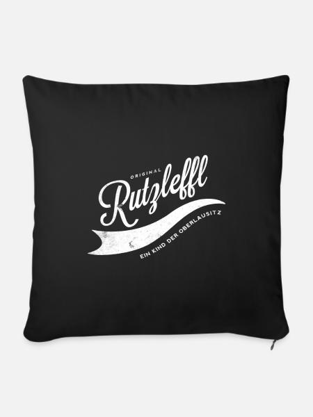 Rutzleffl - Oberlausitz Fanshirt - Sofakissenbezug 45 x 45 cm - Schwarz