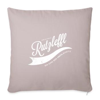 Rutzleffl - Oberlausitz Fanshirt - Sofakissenbezug 45 x 45 cm - helles Taupe - Vorne