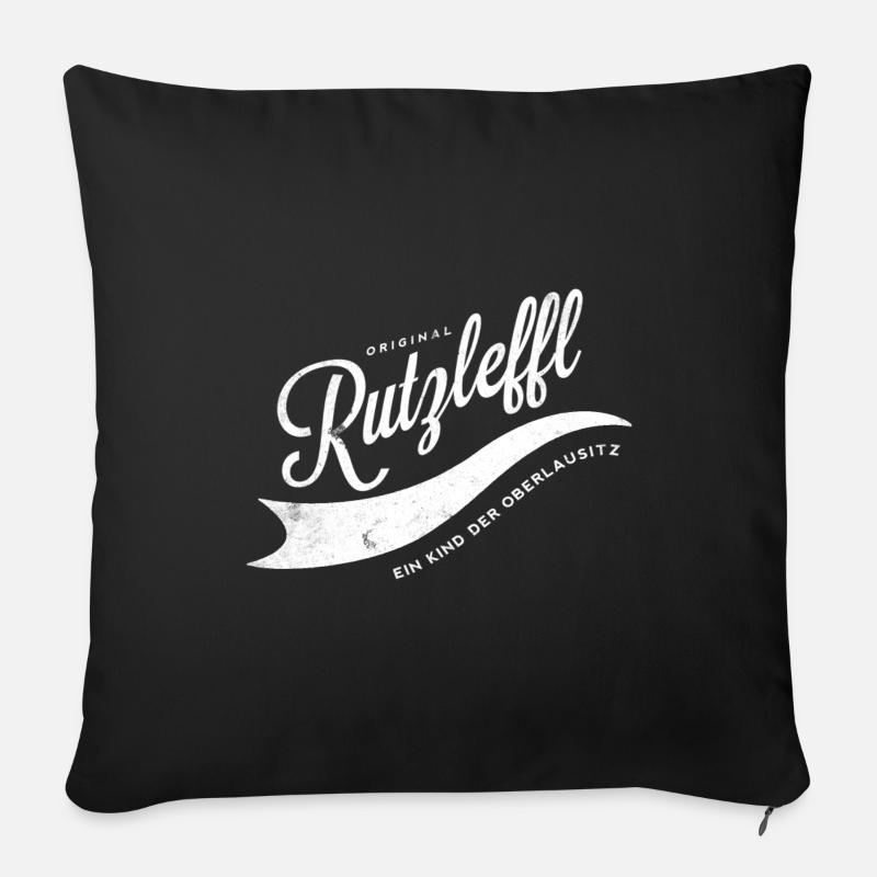 Rutzleffl - Oberlausitz Fanshirt - Sofakissenbezug 45 x 45 cm - Schwarz