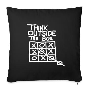 Penser en dehors de la boîte - Housse de coussin décorative 45 x 45 cm - noir - Devant