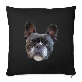 LIMITED * French Bulldog * - Sofa pillowcase 17,3'' x 17,3'' (45 x 45 cm) - black - Front