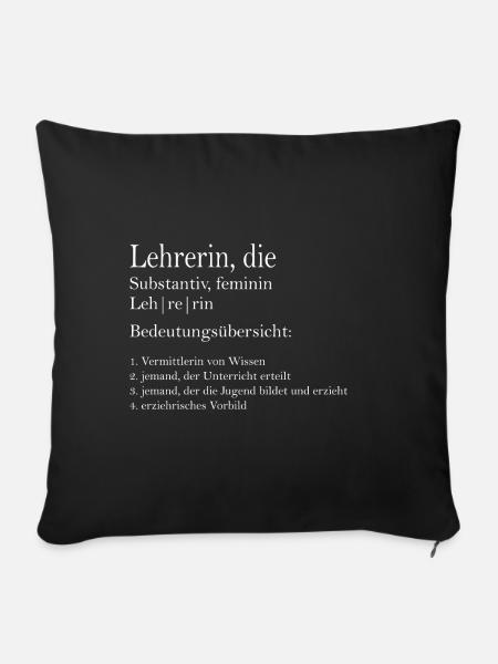 Definition Lehrerin - Sofakissenbezug 45 x 45 cm - Schwarz