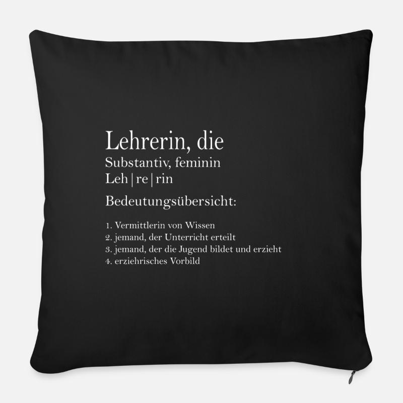 Definition Lehrerin - Sofakissenbezug 45 x 45 cm - Schwarz