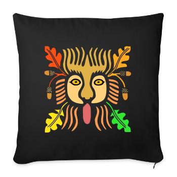 Lion africa tribal holiday - Sofa pillowcase 17,3'' x 17,3'' (45 x 45 cm) - black - Front