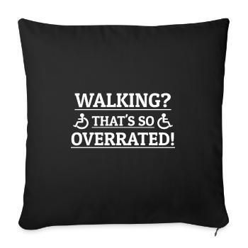 Humour fauteuil roulant blagues handicap - Housse de coussin décorative 45 x 45 cm - noir - Devant