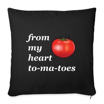 from my heart to ma toes pun - Sofa pillowcase 17,3'' x 17,3'' (45 x 45 cm) - black - Front