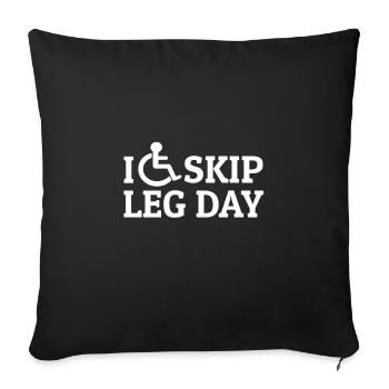 Humour fauteuil roulant blagues handicap - Housse de coussin décorative 45 x 45 cm - noir - Devant