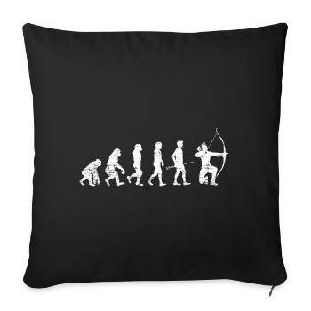 Evolution Bogenschießen Geschenk - Sofakissenbezug 45 x 45 cm - Schwarz - Vorne